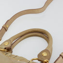 Miu Miu Hand Bag Leather 2way Beige Gold Auth 182679SAM-8