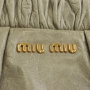 Miu Miu Hand Bag Leather 2way Green Gold Auth 182681SAM-20