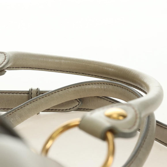 Miu Miu Hand Bag Leather 2way Green Gold Auth 182681SAM