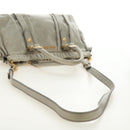 Miu Miu Hand Bag Leather 2way Green Gold Auth 182681SAM-9