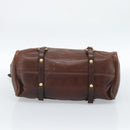 Miu Miu Hand Bag Leather 2way Brown Gold Auth 182682SAM-11