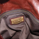 Miu Miu Hand Bag Leather 2way Brown Gold Auth 182682SAM-17