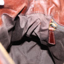 Miu Miu Hand Bag Leather 2way Brown Gold Auth 182682SAM-20