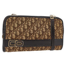 Christian Dior Trotter Canvas Shoulder Bag Beige Gold Auth 182688-1