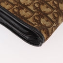 Christian Dior Trotter Canvas Shoulder Bag Beige Gold Auth 182688-12