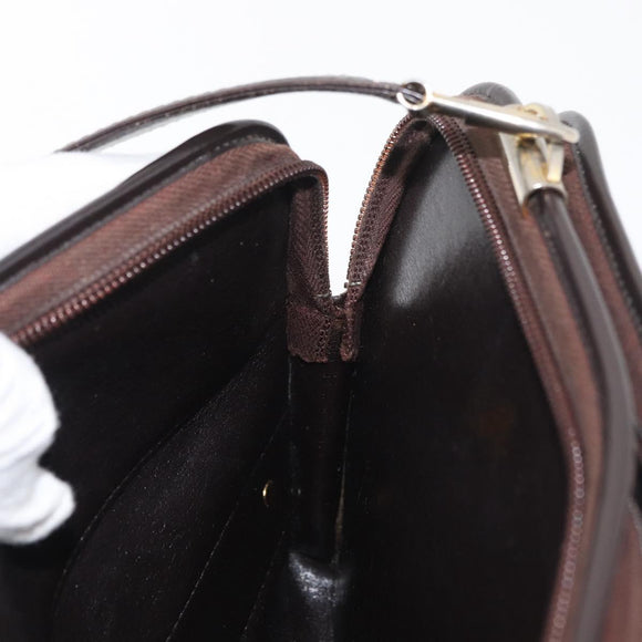 Christian Dior Trotter Canvas Shoulder Bag Beige Gold Auth 182688