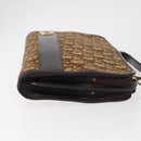Christian Dior Trotter Canvas Shoulder Bag Beige Gold Auth 182688-4