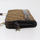Christian Dior Trotter Canvas Shoulder Bag Beige Gold Auth 182688-5
