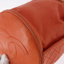 CHANEL Matelassé Chain Handtasche Lammleder Orange Gold CC Auth 182691A-11