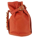 CHANEL Matelassé Chain Handtasche Lammleder Orange Gold CC Auth 182691A-2