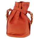 CHANEL Matelassé Chain Handtasche Lammleder Orange Gold CC Auth 182691A-3