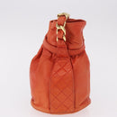 CHANEL Matelassé Chain Handtasche Lammleder Orange Gold CC Auth 182691A-5