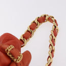 CHANEL Matelassé Chain Handtasche Lammleder Orange Gold CC Auth 182691A-8