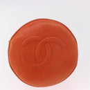 CHANEL Matelassé Chain Handtasche Lammleder Orange Gold CC Auth 182691A-9