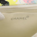 CHANEL Matelasse Chain Shoulder Bag Cotton Multicolor Silver CC Auth 182692SAV-21