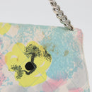 CHANEL Matelasse Chain Shoulder Bag Cotton Multicolor Silver CC Auth 182692SAV-4