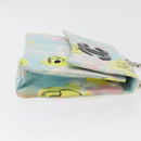 CHANEL Matelasse Chain Shoulder Bag Cotton Multicolor Silver CC Auth 182692SAV-5