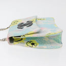 CHANEL Matelasse Chain Shoulder Bag Cotton Multicolor Silver CC Auth 182692SAV-6