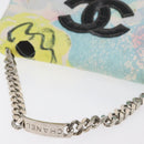 CHANEL Matelasse Chain Shoulder Bag Cotton Multicolor Silver CC Auth 182692SAV-9