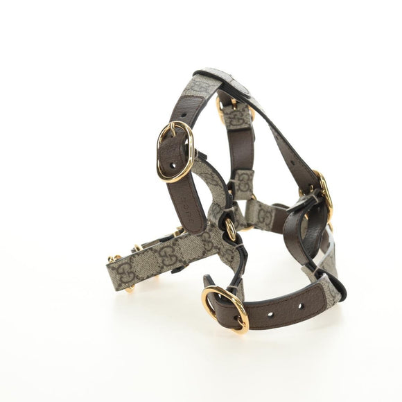 GUCCI GG Supreme Pet Harness Coat Set PVC Beige Gold 692963 Auth 182693V