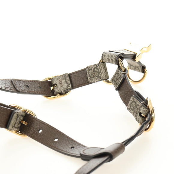 GUCCI GG Supreme Pet Harness Coat Set PVC Beige Gold 692963 Auth 182693V