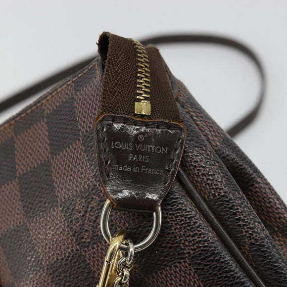 LOUIS VUITTON Damier Ebene Eva Shoulder Bag N55213 LV Auth 182694