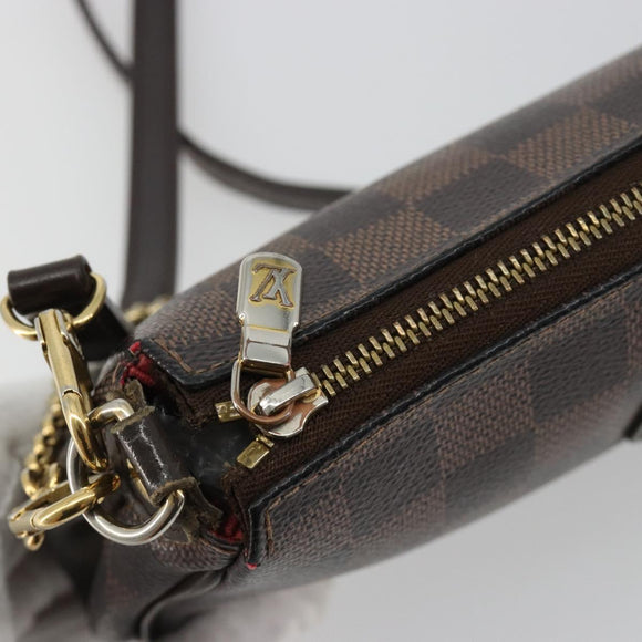 LOUIS VUITTON Damier Ebene Eva Shoulder Bag N55213 LV Auth 182694