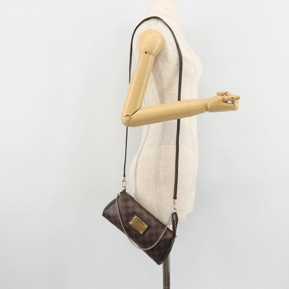 LOUIS VUITTON Damier Ebene Eva Shoulder Bag N55213 LV Auth 182694