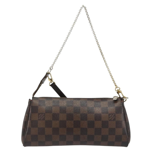 LOUIS VUITTON Damier Ebene Eva Shoulder Bag N55213 LV Auth 182694