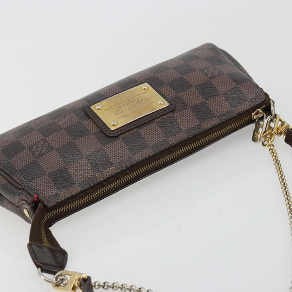 LOUIS VUITTON Damier Ebene Eva Shoulder Bag N55213 LV Auth 182694