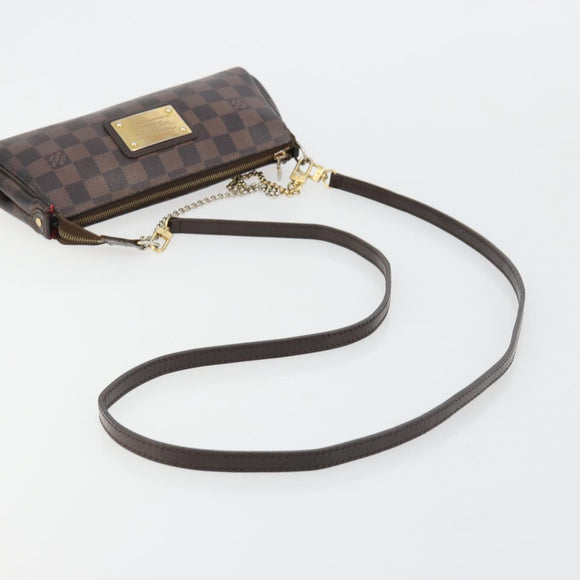 LOUIS VUITTON Damier Ebene Eva Shoulder Bag N55213 LV Auth 182694