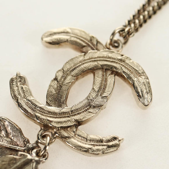 CHANEL COCO Mark Necklace metal Gold Tone CC Auth 182696M