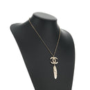 CHANEL COCO Mark Necklace metal Gold Tone CC Auth 182696M-15