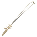 CHANEL COCO Mark Necklace metal Gold Tone CC Auth 182696M-8