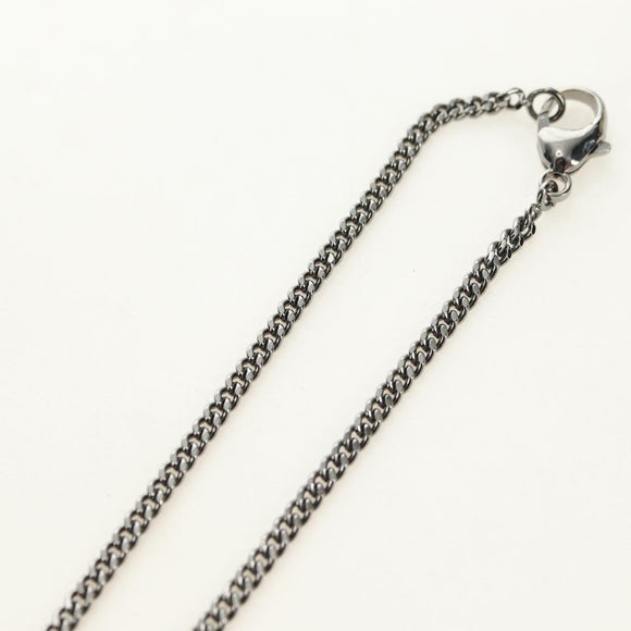 CHANEL COCO Mark Necklace metal Black CC Auth 182697M