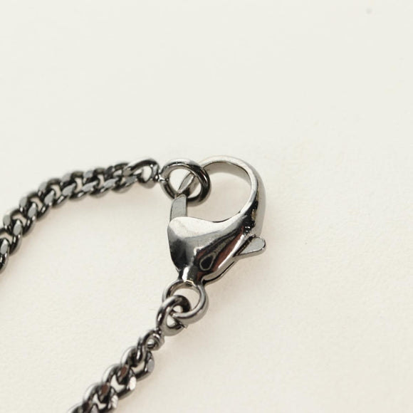 CHANEL COCO Mark Necklace metal Black CC Auth 182697M