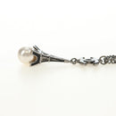 CHANEL COCO Mark Necklace metal Black CC Auth 182697M-13