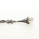 CHANEL COCO Mark Necklace metal Black CC Auth 182697M-14