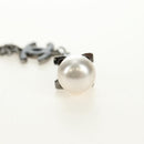 CHANEL COCO Mark Necklace metal Black CC Auth 182697M-16