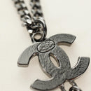 CHANEL COCO Mark Necklace metal Black CC Auth 182697M-17