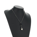 CHANEL COCO Mark Necklace metal Black CC Auth 182697M-18