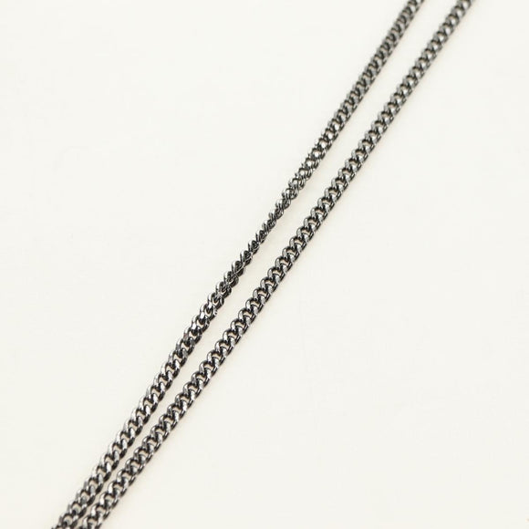 CHANEL COCO Mark Necklace metal Black CC Auth 182697M