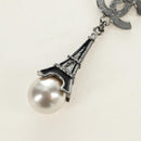 CHANEL COCO Mark Necklace metal Black CC Auth 182697M-8
