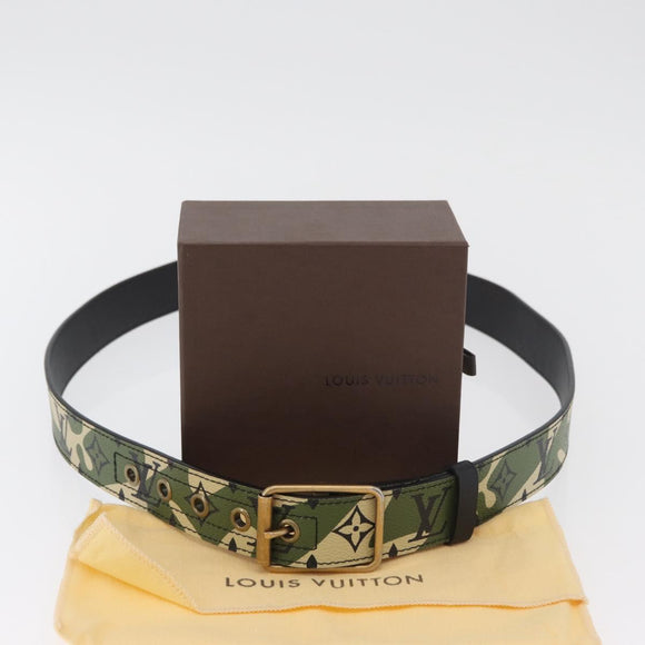 LOUIS VUITTON Monogram Camouflage Ceinture Gürtel 39.4"" Grün LV Auth 182701SM