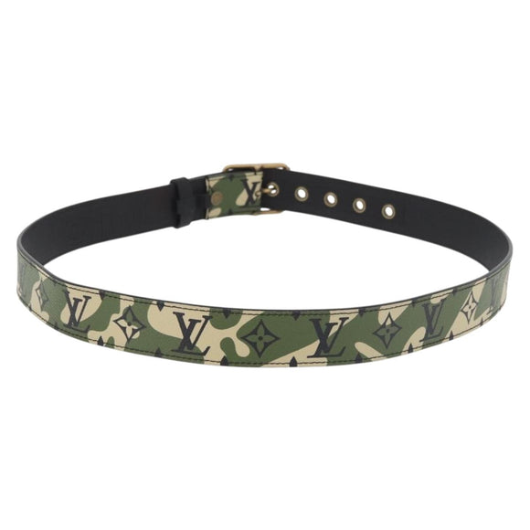 LOUIS VUITTON Monogram Camouflage Ceinture Gürtel 39.4"" Grün LV Auth 182701SM