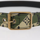 LOUIS VUITTON Monogram Camouflage Ceinture Gürtel 39.4"" Grün LV Auth 182701SM-5