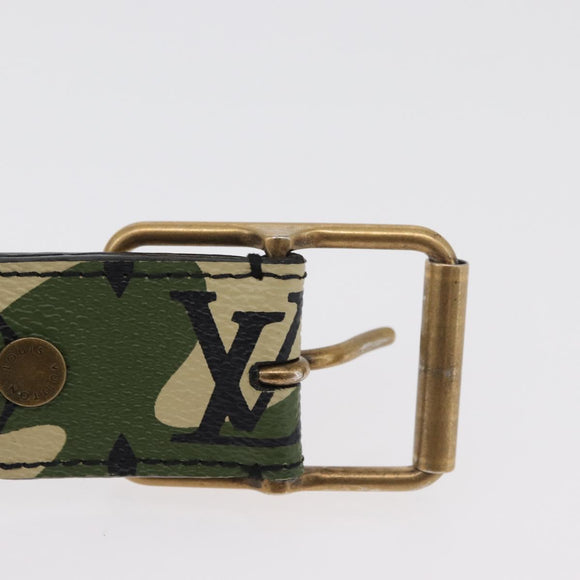 LOUIS VUITTON Monogram Camouflage Ceinture Gürtel 39.4"" Grün LV Auth 182701SM
