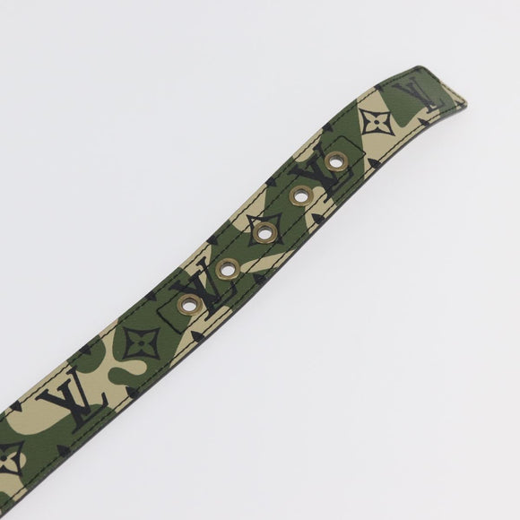 LOUIS VUITTON Monogram Camouflage Ceinture Gürtel 39.4"" Grün LV Auth 182701SM