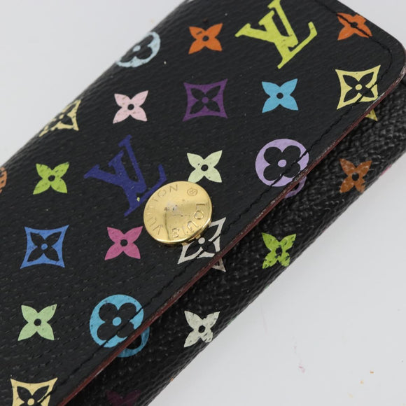 LOUIS VUITTON Monogram Multicolor Multicles 4 Key Case Black M93732 Auth 182702