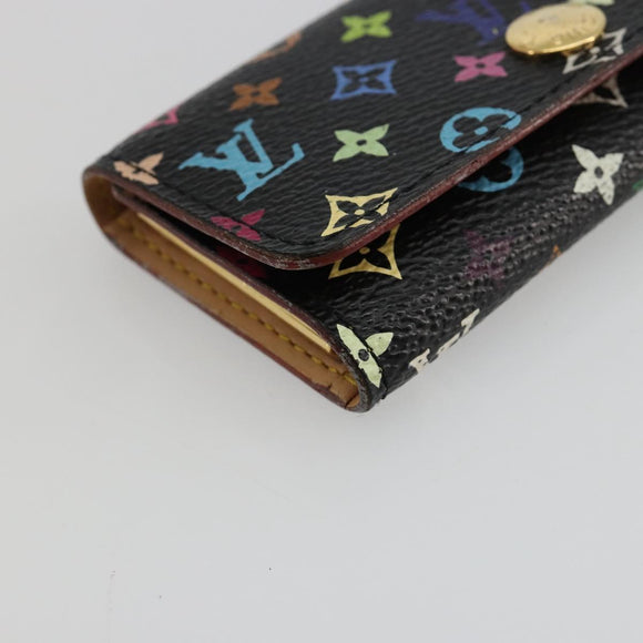 LOUIS VUITTON Monogram Multicolor Multicles 4 Key Case Black M93732 Auth 182702